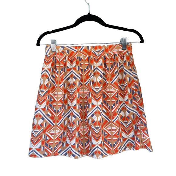 1459 Anthropologie Emmelee Pleated Geometric Boho Mini Skirt Size Small - Picture 1 of 4